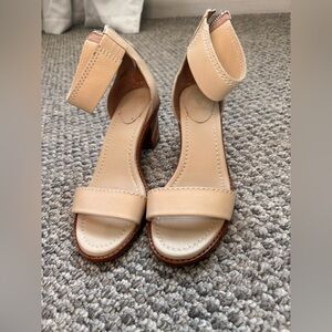 Frye Back Zip Ankle Heel Sandals